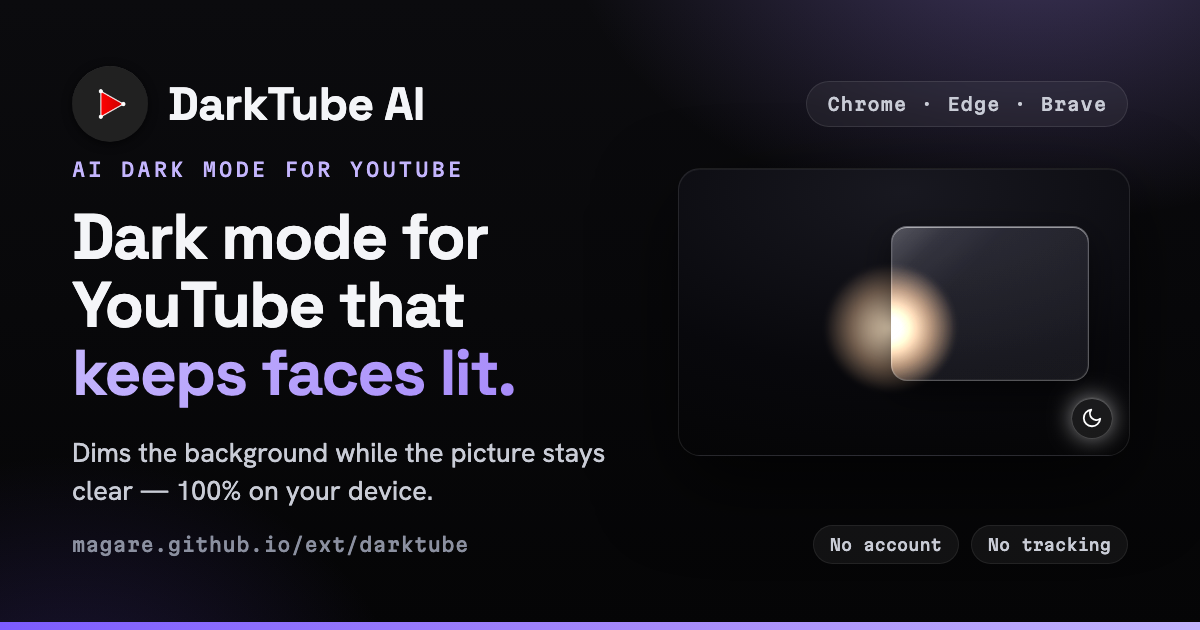 DarkTube AI promo card