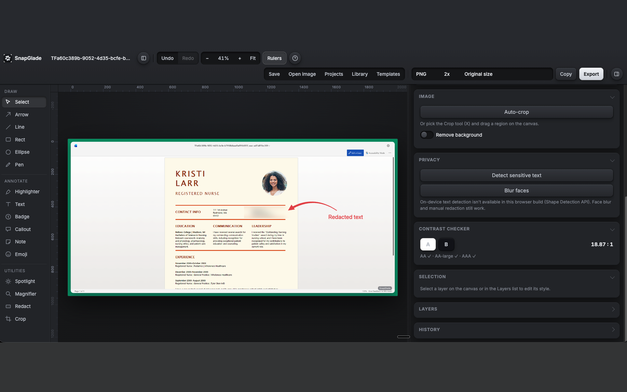 SnapGlade capture and beautify workflow