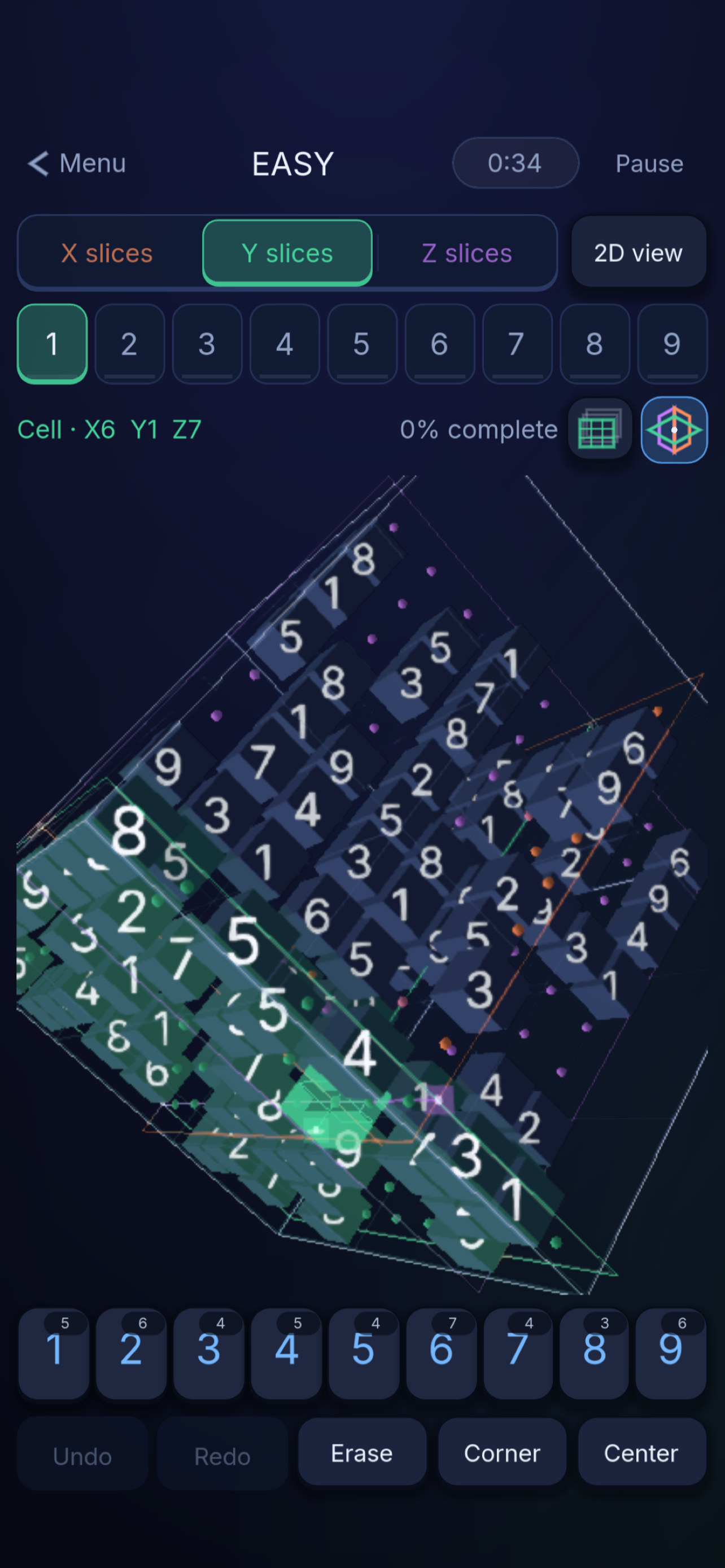 S3DOKU interactive three-dimensional cube view